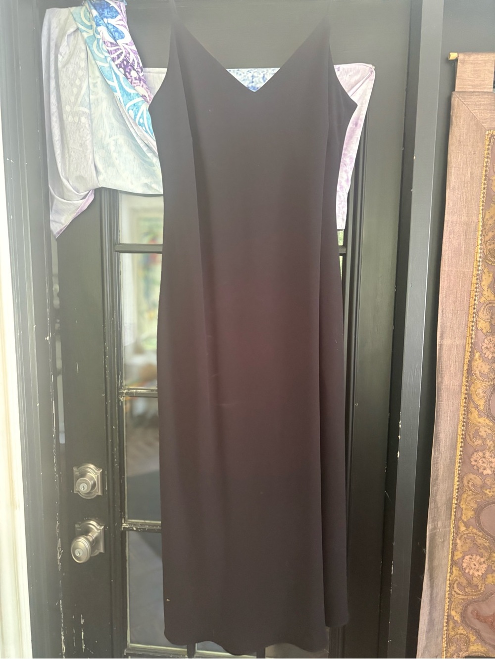 Evan Picone Black V-Neck Maxi Slip Dress
